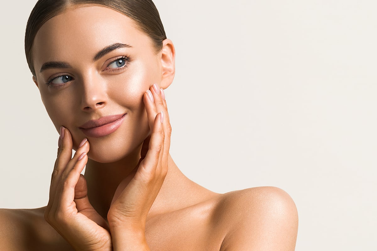 beautiful female touching hand skin clean natural make up fresh skin beautiful female touching hand skin clean natural make up fresh skin